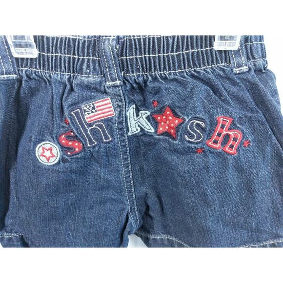 Oshkosh Girls Shorts Size 2/2T Blue Denim Jeans Patriotic 4th Of July Holiday - Picture 5 of 6